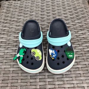 Dark Blue Kids Crocs Sandals With Charms